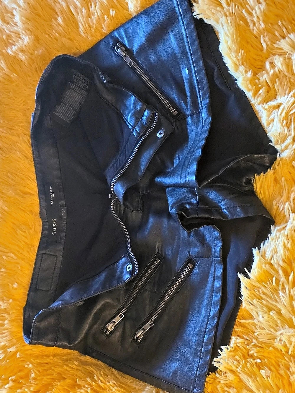 GUESS Faux Leather Short Shorts Size 8